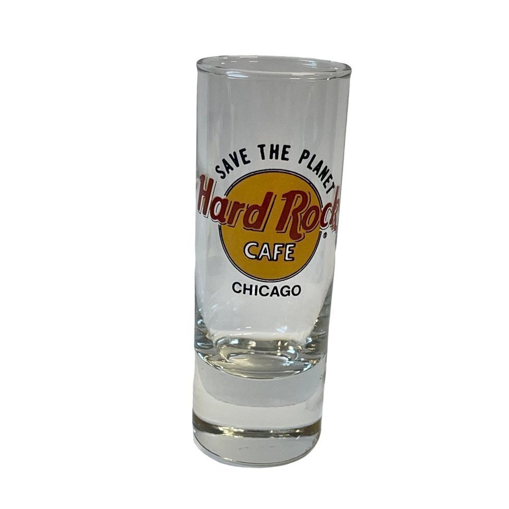 Shot Glass Hard Rock Cafe Chicago Glass Tall